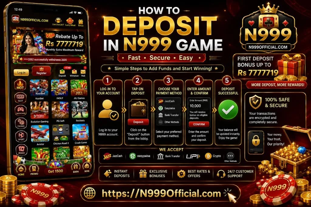How to deposit money in N999 Game via JazzCash and Easypaisa