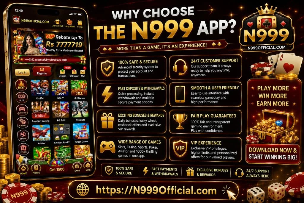 Why choose N999 App — safe, secure deposits and 24/7 support at N999Official.com